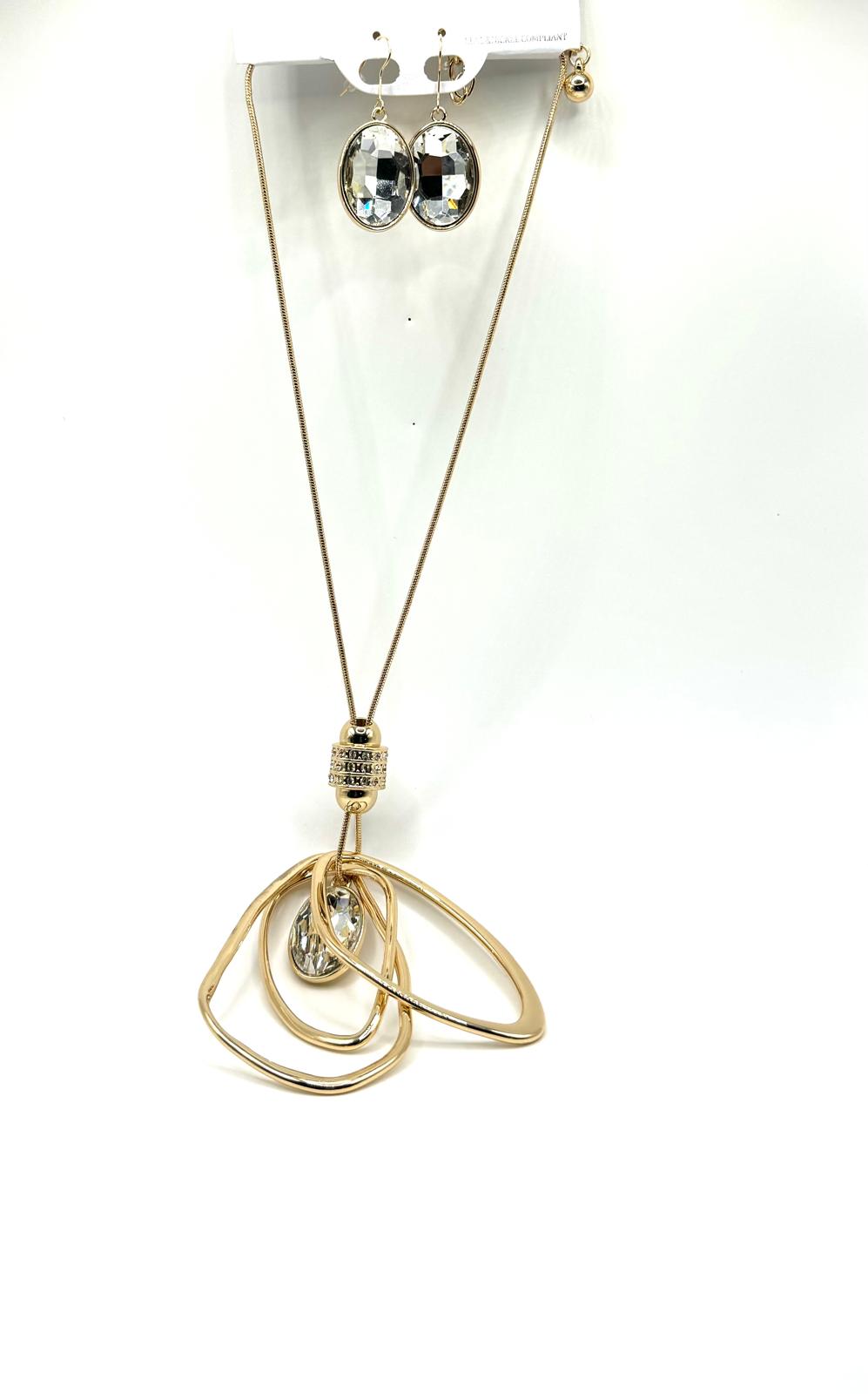 Crystal Drop Necklace and Earring Set